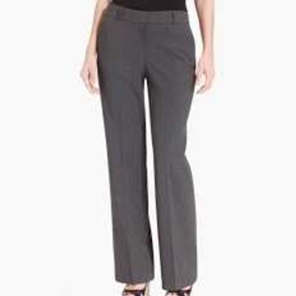 Anne Klein Size 12 Gray Dress Pants Professional Office Career Stretch Straight
